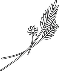 flowers with boho plants illustration