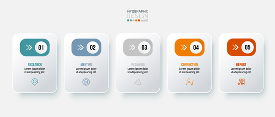 Infographic template business concept with step.