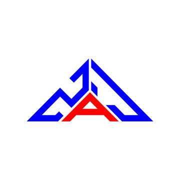 ZAJ letter logo creative design with vector graphic, ZAJ simple and modern logo in triangle shape.