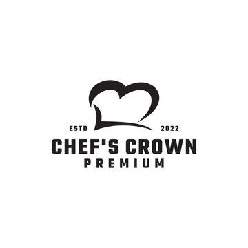 chef crown logo design, vector, symbol, chef hat, premium chef logo, chef hat crown