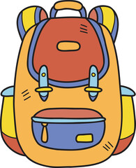Hand Drawn backpack for students illustration
