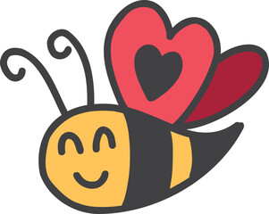 Hand Drawn cute bee illustration