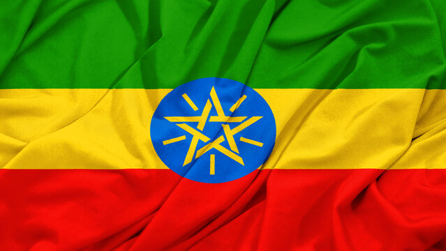 Ethiopia Flag Waving Background Image 