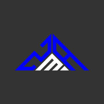ZMA letter logo creative design with vector graphic, ZMA simple and modern logo in triangle shape.