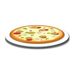 pizza on a white background