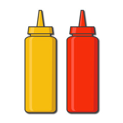 ketchup and mustard bottles