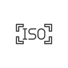 Camera ISO mode line icon