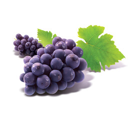 GRAPES, isolated on white background, 3d illustration, 3d rendering, realism, photo realistic