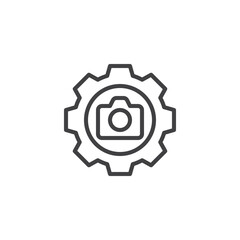 Obraz premium Camera settings line icon