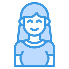 avatar blue outline icon