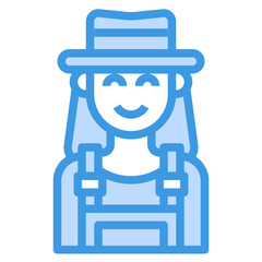 avatar blue outline icon