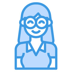 avatar blue outline icon