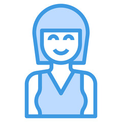 avatar blue outline icon