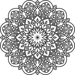 Adult coloring page Mandala.Antistress Coloring Page Mandala.Hand drawn illustration vector