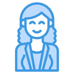 avatar blue outline icon