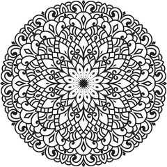 Adult coloring page Mandala.Antistress Coloring Page Mandala.Hand drawn illustration vector
