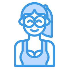 avatar blue outline icon