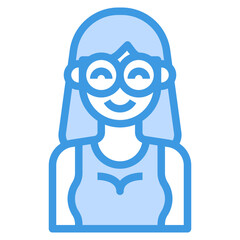 avatar blue outline icon