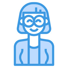 avatar blue outline icon