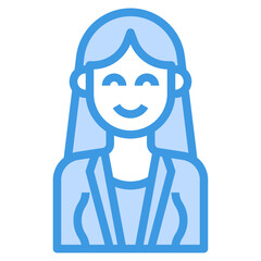 avatar blue outline icon