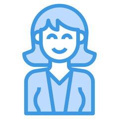 avatar blue outline icon