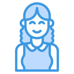 avatar blue outline icon