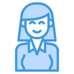 avatar blue outline icon