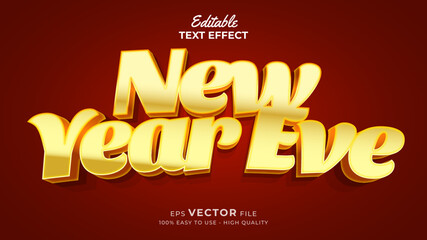 Editable text style effect - new year 3d text effects with gold style