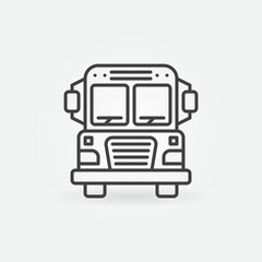 School Bus vector outline icon. Schoolbus concept symbol