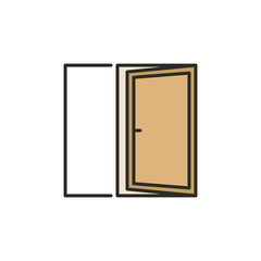 Opened Door vector concept colored icon or sign