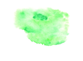 Abstract green watercolor background isolated on a white