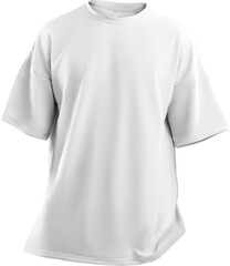 White t-shirt mockup oversize 3D rendering, png, clothes for design
