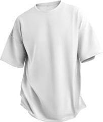 White t-shirt mockup oversize 3D rendering, png, clothes for design