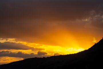 sunset over the mountains