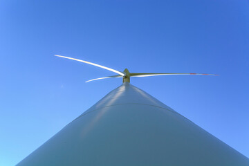 Wind power plant. Regenerative energy. Wind power generator. Concept of equipment for regenerative energy.