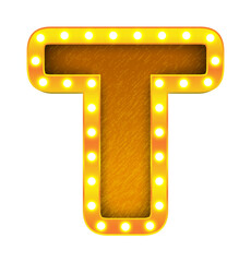 t retro cinema light bulb sign alphabet