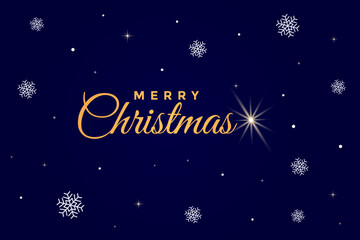 Christmas banner.Horizontal christmas poster. Merry Christmas card.Vector Illustration.Christmas card with snowflakes. Merry Christmas vector text. 