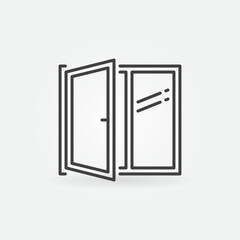 Vector Open Window outline concept minimal icon or sign