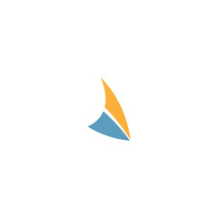 Fototapeta premium Sailboat icon logo design illustration