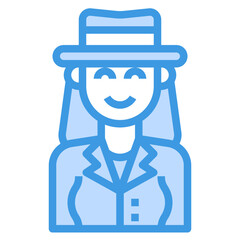 avatar blue outline icon