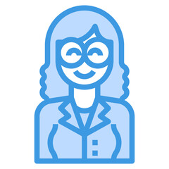 avatar blue outline icon