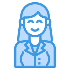avatar blue outline icon