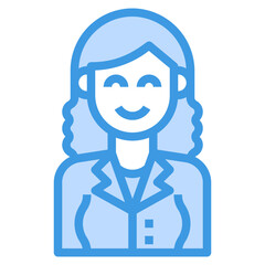 avatar blue outline icon