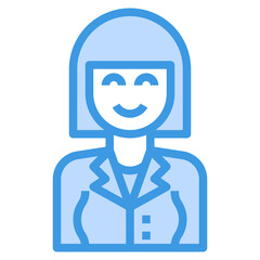 avatar blue outline icon