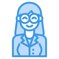 avatar blue outline icon
