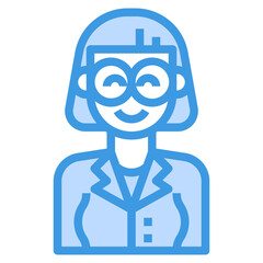 avatar blue outline icon