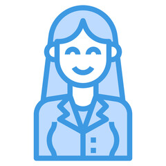 avatar blue outline icon