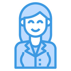 avatar blue outline icon