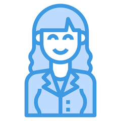 avatar blue outline icon