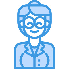 avatar blue outline icon